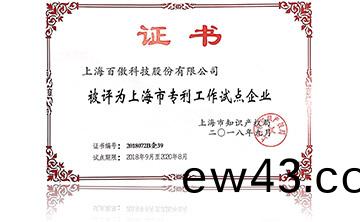 上海(hai)市專利工作試點企業